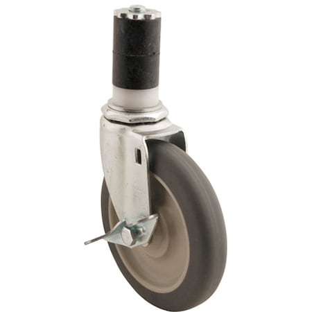 Component Hardware Caster, Stem , 5", W/Brk, Gry 5-27-212G19AVB